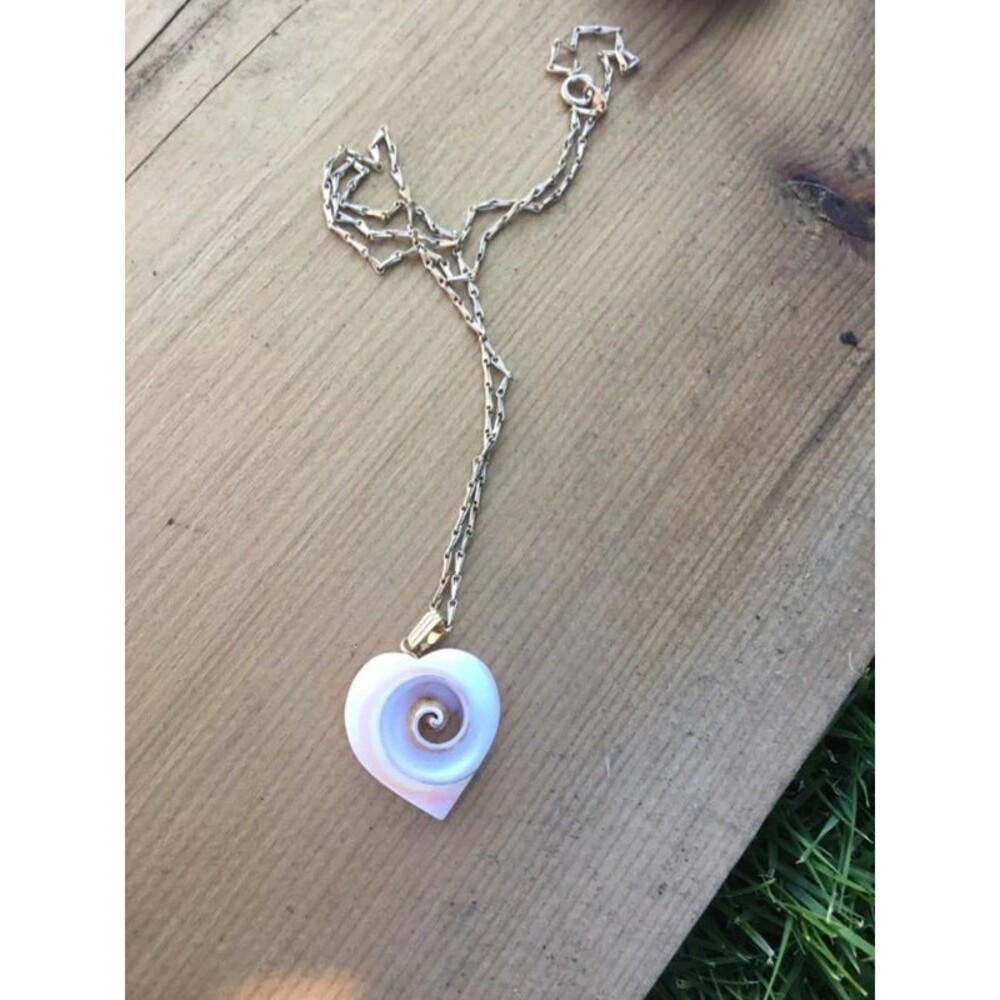 Delicate romantic seashell heart necklace